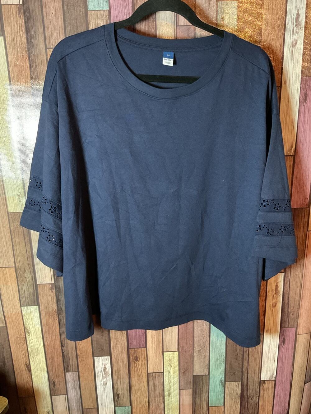 Old Navy Women’s Knit Short Sleeve Top Lace Trim on Sleeves Size 3X NWT